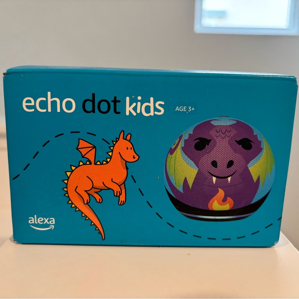 Echo Dot Kids Smart Speaker Purple Dragon Design